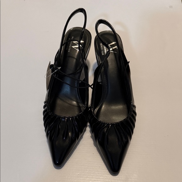 Worthington Black Pointed Toe Slingback Kitten Heels - Picture 10 of 11